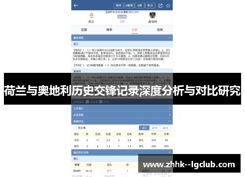 荷兰与奥地利历史交锋记录深度分析与对比研究